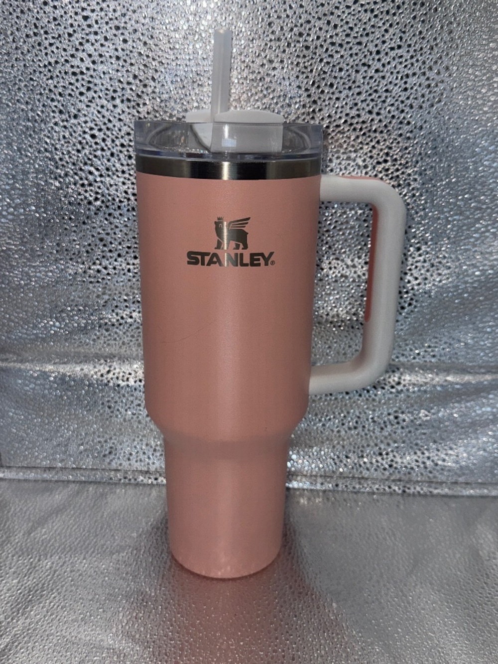 Stanley Quencher H2.0 40oz Light Peach Blush Pink Tumbler White Handle Straw